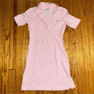 Lacoste pink polo minidress short sleeves stretch cotton pique tennis preppy 34